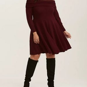 Wine red offshoulder Torrid dress